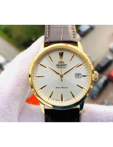 reloj automático hombre Orient Simphony III RA-AC0F04S dial blanco 41.5mm correa cuero (admite cuerda manual) 50m water resist