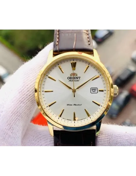 reloj automático hombre Orient Simphony III RA-AC0F04S dial blanco 41.5mm correa cuero (admite cuerda manual) 50m water resist