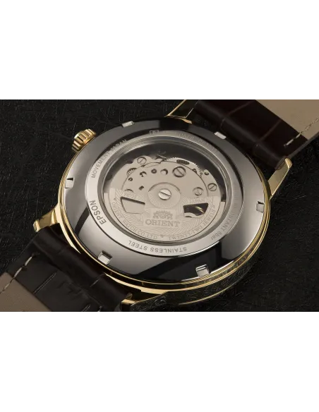 reloj automático hombre Orient Simphony III RA-AC0F04S dial blanco 41.5mm correa cuero (admite cuerda manual) 50m water resist