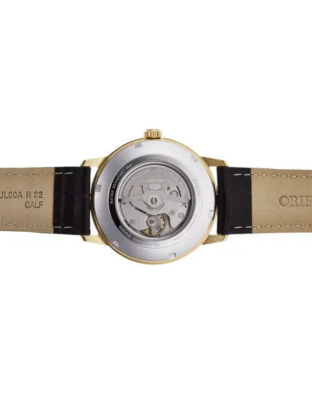 reloj automático hombre Orient Simphony III RA-AC0F04S dial blanco 41.5mm correa cuero (admite cuerda manual) 50m water resist
