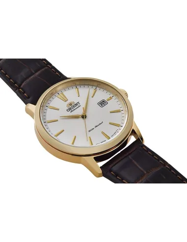 reloj automático hombre Orient Simphony III RA-AC0F04S dial blanco 41.5mm correa cuero (admite cuerda manual) 50m water resist