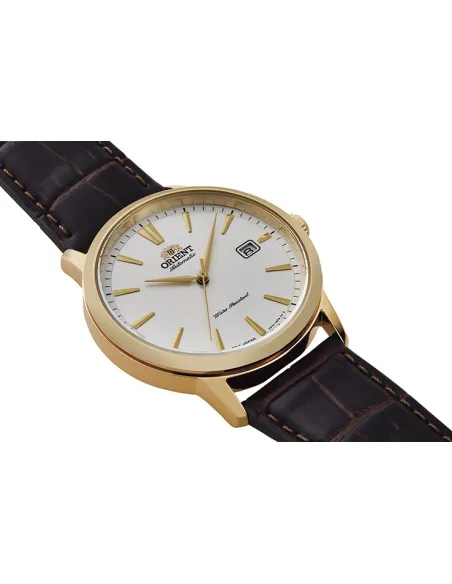 reloj automático hombre Orient Simphony III RA-AC0F04S dial blanco 41.5mm correa cuero (admite cuerda manual) 50m water resist