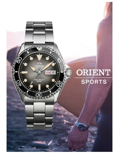 reloj automático hombre Orient New Kamasu RA-AA0810N dial negro 41.8mm correa acero cristal zafiro 200m water resist