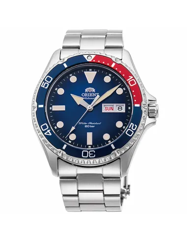 reloj automático hombre Orient New Kamasu RA-AA0812L "pepsi" dial azul 41.8mm correa acero cristal zafiro 200m water resist