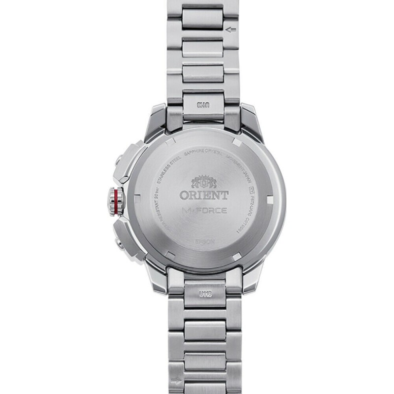 reloj de buceo automático hombre Orient M-Force RA-AC0N01B dial negro 45mm correa acero 200m water resist Cristal Zafiro