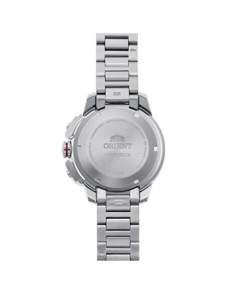 reloj de buceo automático hombre Orient M-Force RA-AC0N02Y dial naranja 45mm correa acero 200m water resist Cristal Zafiro