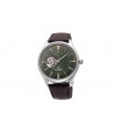 reloj automático hombre Orient Star RE-AT0202E Semi Skeleton dial verde 40.4mm correa de cuero 50h Reserva de Marcha