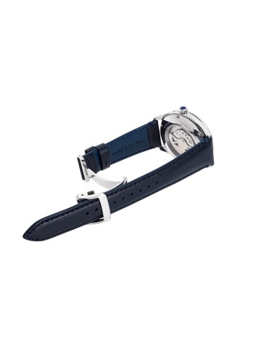reloj automático hombre Orient Star RE-AT0203L Semi Skeleton dial azul 40.4mm correa de cuero 50h Reserva de Marcha