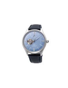 reloj automático hombre Orient Star RE-AT0203L Semi Skeleton dial azul 40.4mm correa de cuero 50h Reserva de Marcha