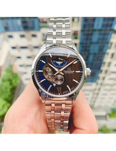 copy of reloj automático hombre Orient Star RE-AV0B01S dial blanco 41mm 50h Reserva de Marcha Cristal de Zafiro