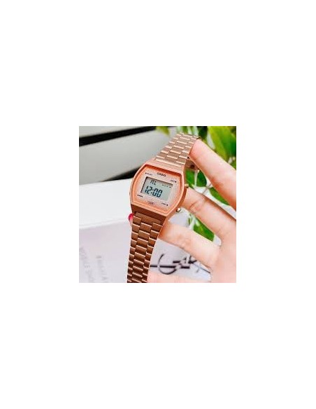 reloj digital unisex Casio Vintage Edgy B640WCG-5E Luz de Fondo Led correa de acero 50m water resist