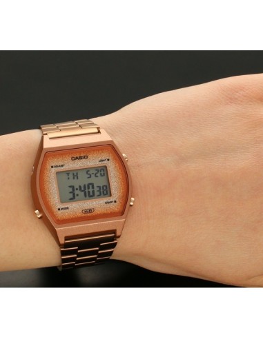 reloj digital unisex Casio Vintage Edgy B640WCG-5E Luz de Fondo Led correa de acero 50m water resist