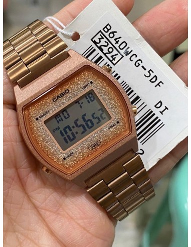 copy of reloj digital unisex Casio Vintage Edgy B640WBG-1B Luz de Fondo Led correa de acero 50m water resist