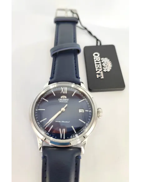 reloj automático hombre Orient Bambino RA-AC0021L dial azul 40.5mm correa de cuero