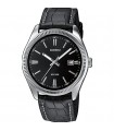 reloj clásico hombre Casio MTP-1302PL-1A Pantalla Neón dial negro correa cuero