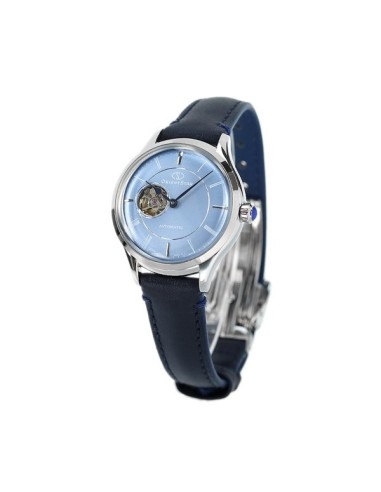 reloj automático hombre Orient Star RE-AT0203L Semi Skeleton dial azul 40.4mm correa de cuero 50h Reserva de Marcha