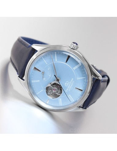 reloj automático hombre Orient Star RE-AT0203L Semi Skeleton dial azul 40.4mm correa de cuero 50h Reserva de Marcha