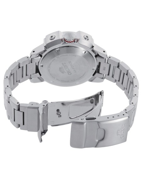 reloj de buceo automático hombre Orient M-Force RA-AC0N02Y dial naranja 45mm correa acero 200m water resist Cristal Zafiro