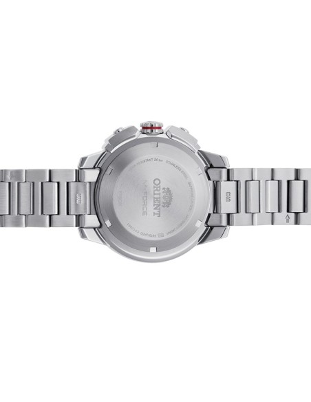 reloj de buceo automático hombre Orient M-Force RA-AC0N02Y dial naranja 45mm correa acero 200m water resist Cristal Zafiro