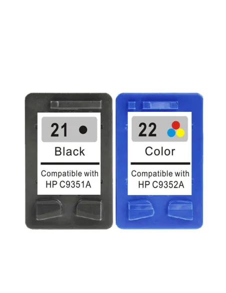 PACK HP 21 + HP 22 (NEGRO+COLOR) tintas compatibles