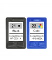 PACK HP 21 + HP 22 (NEGRO+COLOR) tintas compatibles