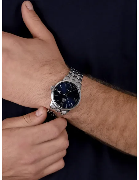 reloj automático hombre Orient Simphony IV RA-AC0F09L dial azul 41.6mm correa acero 50m water resist