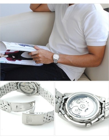 Reloj automático hombre Seiko 5 SNK385K1 dial plata correa acero