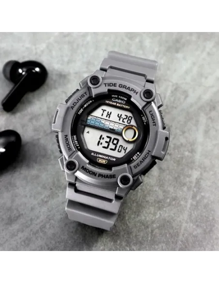 copy of reloj deportivo hombre Casio WS-1300H-1A Mareas Fases Lunares 10 años batería correa resina Luz Led