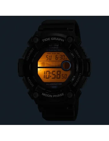 reloj deportivo hombre Casio WS-1300H-8A Mareas Fases Lunares 10 años batería correa resina Luz Led