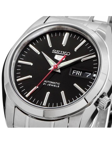 Reloj automático hombre Seiko 5 SNKL45K1 dial negro 38mm correa acero