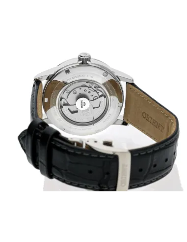 reloj automático hombre Orient Sun & Moon RA-AK0008S dial blanco 42.5mm Cristal Zafiro correa cuero