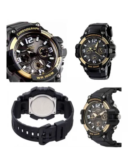 reloj deportivo hombre CASIO MCW-100H-9A2 Pantalla de Neón Cronómetro 100M correa de goma
