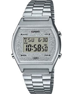 reloj unisex Casio B640WDG-7 Esfera Brillante Luz Led Resistente al gua Cronómetro correa de acero