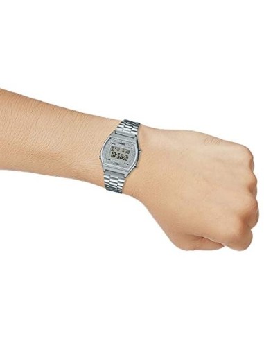 reloj unisex Casio B640WDG-7 Esfera Brillante Luz Led Resistente al gua Cronómetro correa de acero