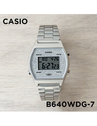 reloj unisex Casio B640WDG-7 Esfera Brillante Luz Led Resistente al gua Cronómetro correa de acero