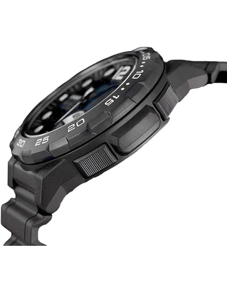 reloj hombre Casio AEQ-100W-1B Hora Mundial - Correa resina - Pantalla de Neón - Telememo - batería 10 años