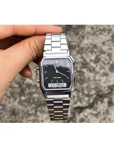 Reloj Casio COLLECTION AQ-230A-1D alarma Hora dual cronómetro analogico y digital