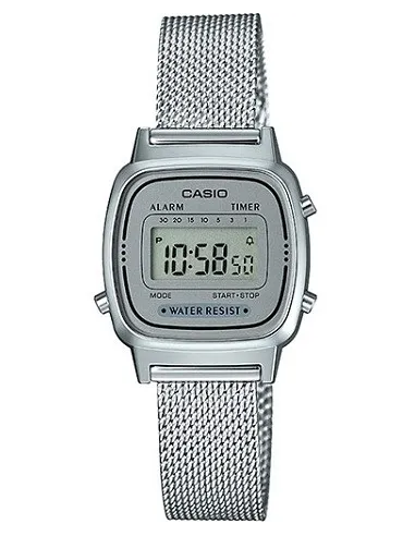 Reloj Casio digital LA670WEM-7EF correa de acero retro