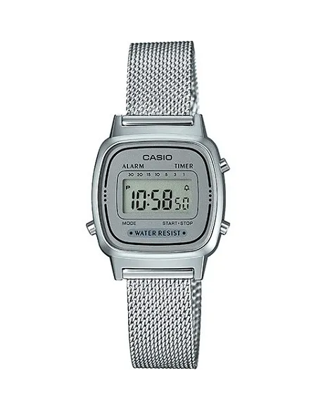 Reloj Casio digital LA670WEM-7EF correa de acero retro