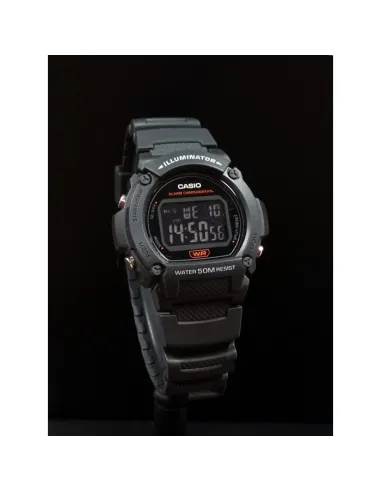 Reloj deportivo hombre Casio W219h-8B Luz LED Cronómetro alarma 50m Water Resist