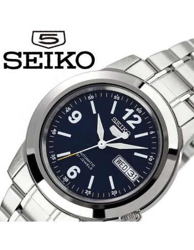 Reloj automático hombre Seiko 5 SNKE61K1 dial azul 37mm correa acero