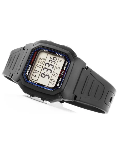 Reloj digital hombre Casio W800H-1B 10 años batería correa goma luz led