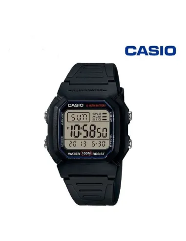 Reloj digital hombre Casio W800H-1B 10 años batería correa goma luz led