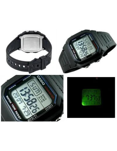 copy of Reloj digital hombre Casio W800H-1B 10 años batería correa goma luz led