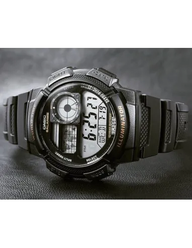 Reloj Casio collection Digital AE-1000w-1av Hora Mundial - 5 Alarmas - 10 BAR