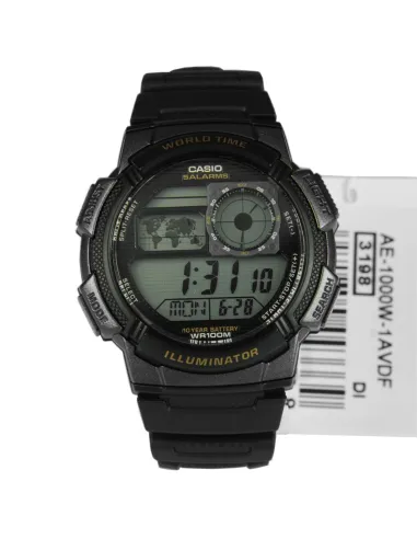 Reloj Casio collection Digital AE-1000w-1av Hora Mundial - 5 Alarmas - 10 BAR