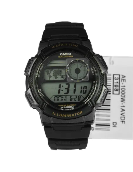 Reloj Casio collection Digital AE-1000w-1av Hora Mundial - 5 Alarmas - 10 BAR