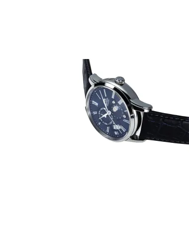 reloj automático hombre Orient Sun & Moon RA-AK0011D versión 3 dial azul 42.5mm Cristal Zafiro 40h Reserva de marcha