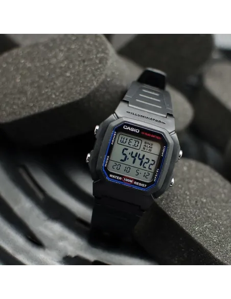 Reloj digital hombre Casio W800H-1B 10 años batería correa goma luz led