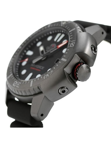 copy of reloj automático hombre buceo Orient M-Force RA-AC0L01B dial negro 45mm correa acero 200m water resist
